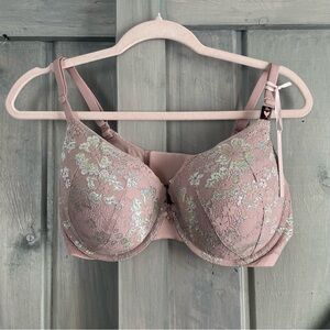 Victorias Secret body by Victoria perfect shape push up pink gold silver lace